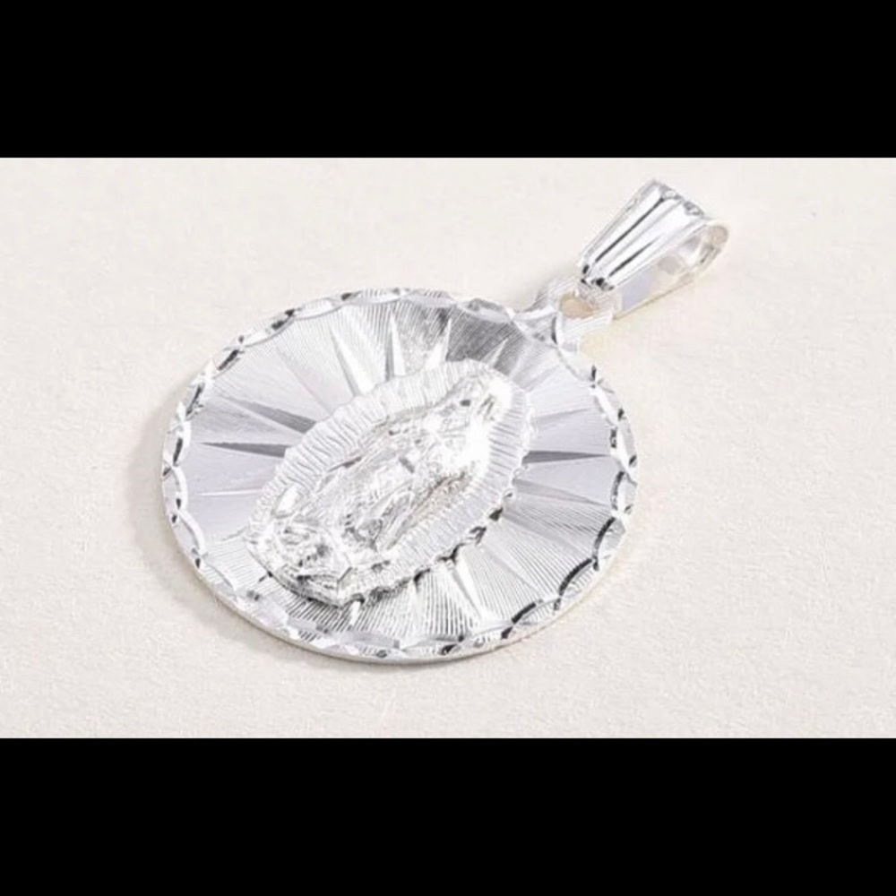 silver pendant virgen de Guadalupe